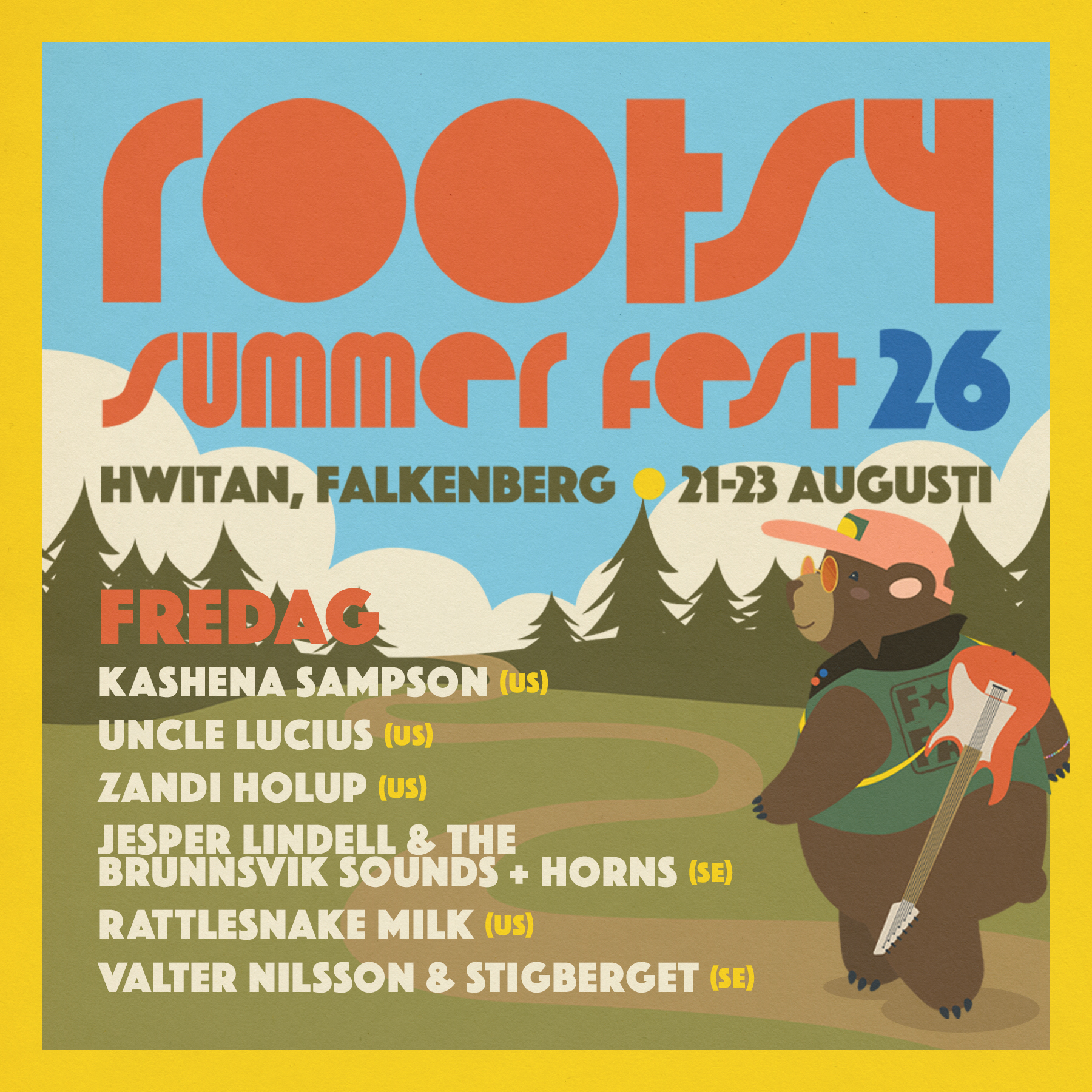 Rootsy Summer Fest 2026 (endagars) fredag 21 augusti
