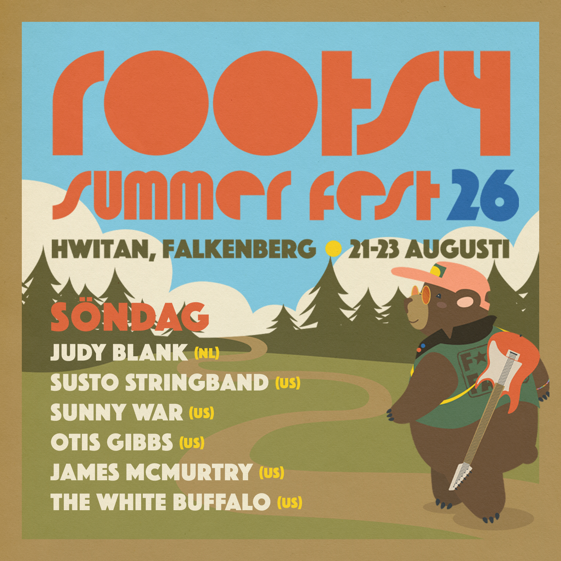 Rootsy Summer Fest 2026 (endagars) söndag 23 augusti